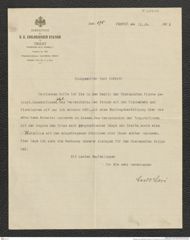 Nachlass Franz Steindachner, Brief von Carl Isidor Cori an Franz Steindachner (13.05.1912), Inv.Nr. 87.03, Seite 1